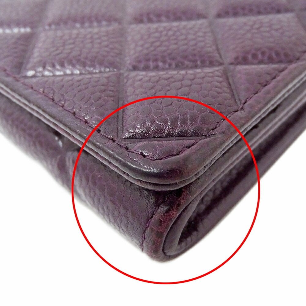 CHANEL Purple Caviar Leather Wallet - Picture 12 of 13